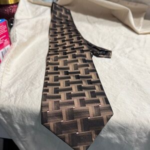 JF J.Ferrar Brown Geometric Men's Tie
